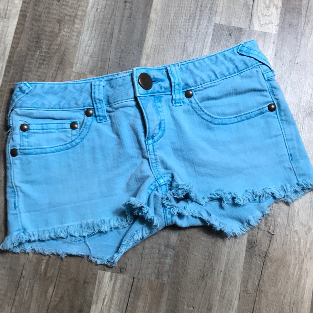 Free people baby blue cutoff shorts